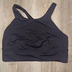 Lululemon Sports Bra Women 12 Black Scoop Neck Tank Top Gym Active Athleisure